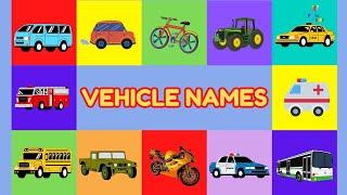 Learning Vehicles Names and Sounds for Kids | Kids Learning