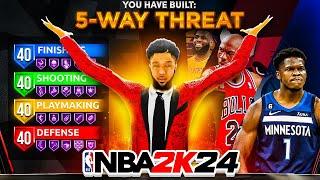 *NEW* 5-WAY THREAT BUILD is THE BEST BUILD in NBA 2K24! BEST GAME-BREAKING GUARD BUILD in NBA 2K24!