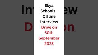 teaching vacancy in India,Ekya School 2023 September #teachingjobs #job #education #educationjobs