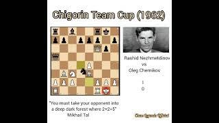 Rashid Nezhmetdinov Vs Oleg Chernikov, Chigorin Team Cup 1962 #chess