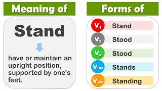 Stand Past Tense, V1 V2 V3 V4 V5 Form Of Stand, Past Participle Of Stand and Example Sentences