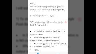 Motor ON/OFF using Push Button | Simple Ladder Diagram |