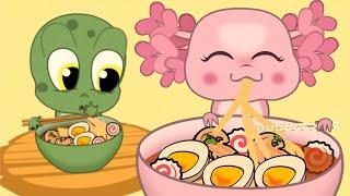 Kvaka and Axo enjoying yummy ramen  Mukbang Animation #mukbang #animation #yummy