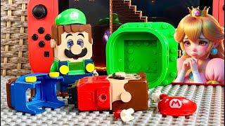 Lego Mario enters the Nintendo Switch - Bowser's Castle to save Peach.  What will Luigi do?