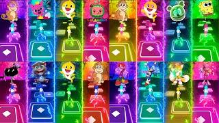 All - Pinkfong - Baby Shark - Monkey Dance -Cocomelon | Tiles Hop EDM Rush!