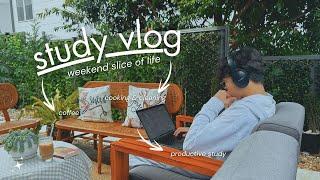 study vlog ️ // slice of life, productive habits, cooking, room cleaning + more!