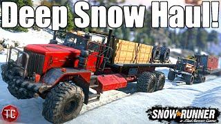 SnowRunner: GIANT CARGO HAUL in DEEP SNOW! NEW Season 11 DLC GAMEPLAY!