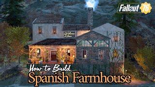 Spanish Farmhouse Camp Showcase & How to Build 2x speed tutorial #fallout76