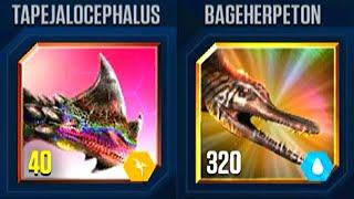 A SUPER LEVEL BATTLE BETWEEN TAPEJALOCEPHALUS VS BAGEHERPETON | JURASSIC WORLD THE GAME