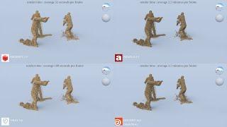 Render Comparison Test 7 (Sand) - Redshift, Arnold, V-Ray, Mantra -