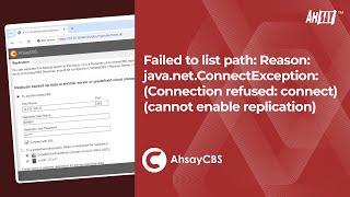 Reason java.net.ConnectException Connection refused connect) (cannot enable replication)