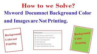 Ms word Document Background Color and images are not Printing. How to we Solve ?