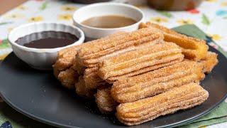 Tips Churros gerenti jadi, rangup luar & gebu di dalam.