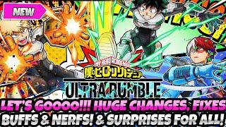 *LET'S GOOOOOO!* HUGE CHANGES & FIXES! WILD BUFFS & NERFS! BIG SURPRISES 4 ALL (My Hero Ultra Rumble