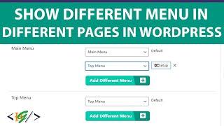How to Show Different Menu in Different Pages in WordPress