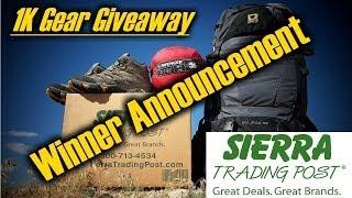 $1,000 Gear Giveaway WINNER - With Sierra Trading Post