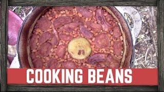 COOKING CANADIAN BEANS AT THE LOG CABIN