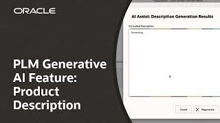 Oracle Fusion Cloud PLM Generative AI Feature: Item Description Generation
