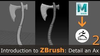 Intro to ZBrush: Detail an Ax - Wood and Leather (2/5)