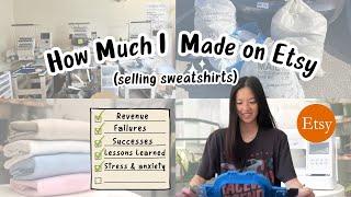 How Much I Made on Etsy Selling Sweatshirts  | Failures, Stress, Successes & Lessons Learned 