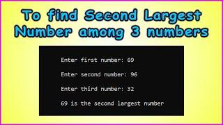 C program to find second largest number among 3 numbers | C Programming