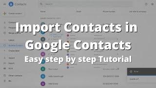 How to import contacts in google contacts