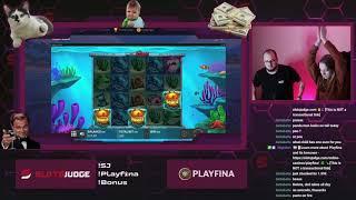 Best moments from Slotsjudge Stream: Playing Razor Shark Slot by Push Gaming