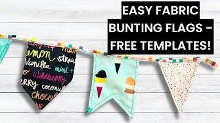 Easy Sew DIY Fabric Bunting Garland with FREE printable template