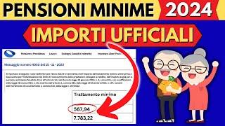 AUMENTO PENSIONI MINIME 2024IMPORTI UFFICIALI️NUOVE CIFRE ESATTE