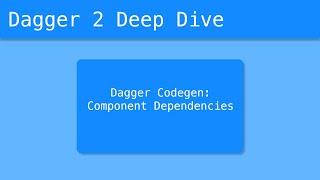 Dagger 2 Deep Dive (21/55) - Dagger codegen: Component Dependencies