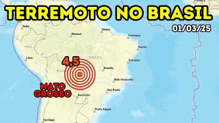 TERREMOTO de 4.5 atinge MATO GROSSO no BRASIL! Município de Poconé