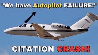 Pilot LOST CONTROL & Crashes due to spatial disorientation in IMC #atc #aviation #citation #crash