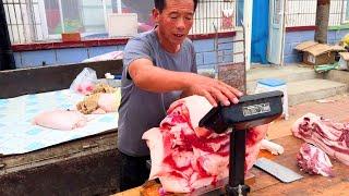 Lao Meng made a fortune today and sold 70 kilograms of fat pork at once. This pork is fat! Li Fu 12