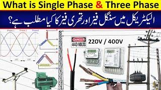 Single phase and Three phase complete explanation in Urdu | Electric Transmission and Distribution