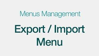 WPFW - Menus Management Export / Import