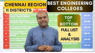 TNEA 2024 |Best Engineering Colleges | CHENNAI Region | Top to Bottom Analysis of all 170 Colleges