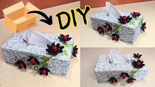 HOW To Make Eco-Friendly Cardboard Tissue Box // Home Decor