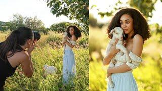 Golden Hour Natural Light Photoshoot with Adorable Baby Goats, Behind The Scenes