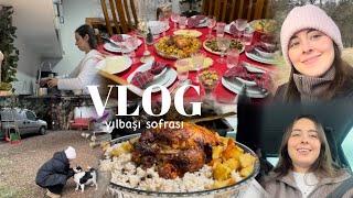 VLOG | Yılbaşı Sofrası Hazırlıyoruz  İç Pilavlı Tavuk Dolması , İzmirdeyiz ️