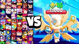 DARK ANGEL EDGAR vs ALL BRAWLERS! With 16 POWER-UPs! | Brawl Stars