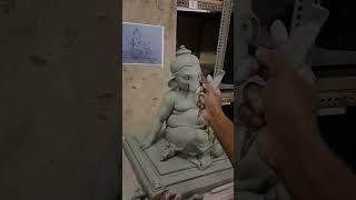 Murtikar Vishal Shinde in making of Eco-Ganesha Idol