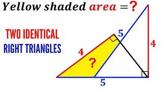 Can you calculate area of the Yellow shaded region? | (Triangles) | #math #maths | #geometry