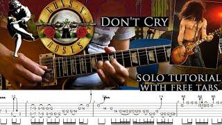 Guns N' Roses - Don't Cry guitar solo lesson (with tablatures and backing tracks)