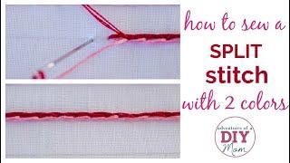 Split Stitch (with 2 Colors of Thread)