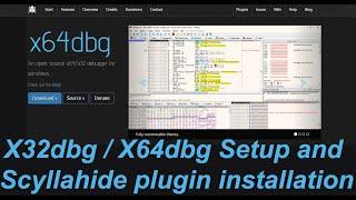x64dbg/x32dbg setup and scyllahide plugin installation (reverse engineering 2022)