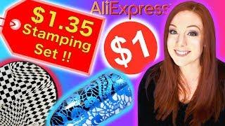 $1 STAMPING NAIL ART Part 3. $1.35 STAMPING KIT?! Aliexpress Stamping Polish, Plates & Stampers.