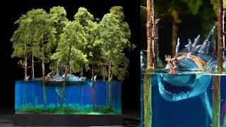 How To Make a Shark In The Forest / Diorama / Epoxy resin
