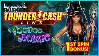 1ST SPIN BONUS! Thunder Cash Voodoo Magic Slot - BIG WIN!