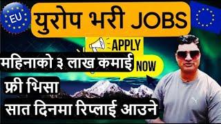 Job Vacancy In Europe | 8 Class passed can apply | No Experienced required | Visa with in a week