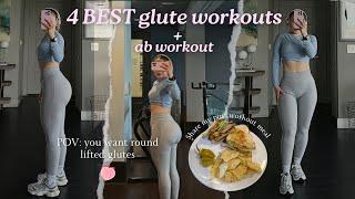 4 BEST GLUTE workouts + Ab Workout! 2024